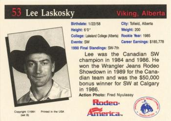 1991 Rodeo America Set B #53 Lee Laskosky Back